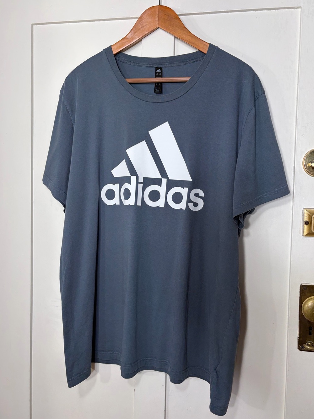 Adidas Logo Slate Blue Crew Neck Logo Short Sleeve T Shirt 2XL